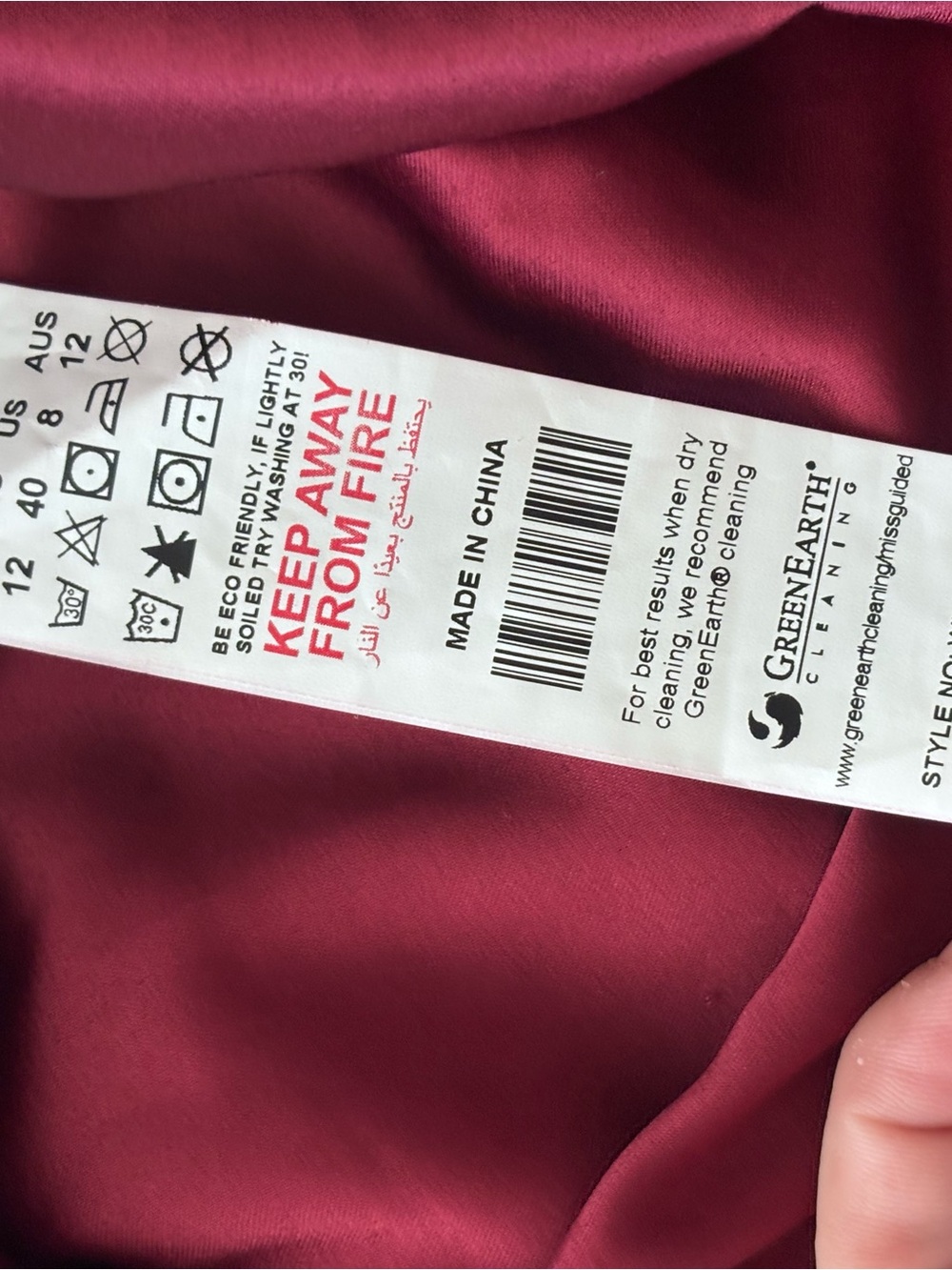 Missguided Burgundy Plunge Long Sleeve Mini Dress - Picture 12 of 13